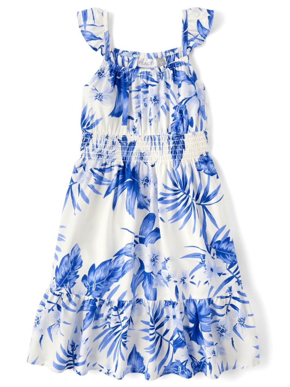 Sugar and Jade Girls White & Blue Floral Sundress